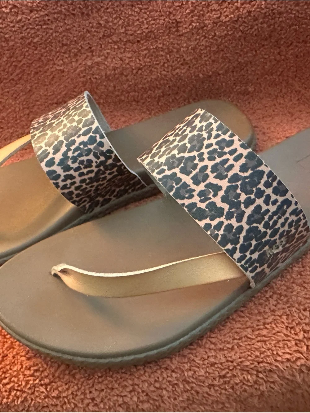 Reef Women's Leopard Print Dual-Strap Sandals in Tan and Black
